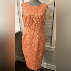 Calvin Klein Coral Leaf Print Mini Dress